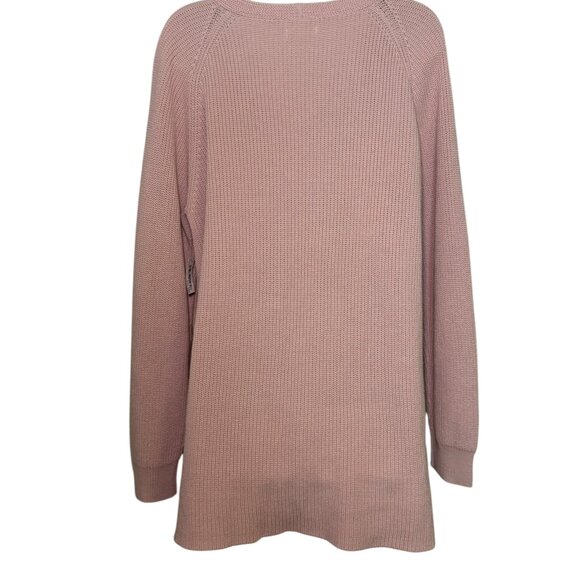 Goodthreads Vintage Pink Cotton V-Neck Tunic Sweater XXL NWT Soft Knit - Picture 2 of 6
